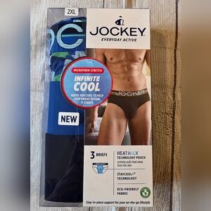 Jockey Men's Size 2XL Everyday Active Infinite Cool 3 Pack Briefs Athletic New
